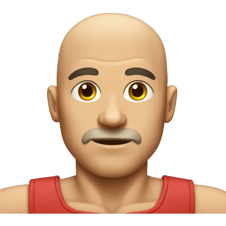 Bald person with muscles emoji