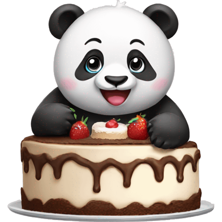 Panda with Cake emoji