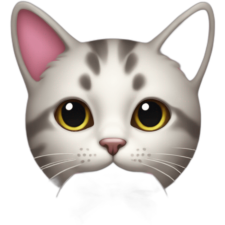 cat with pink ribbon underneath  emoji