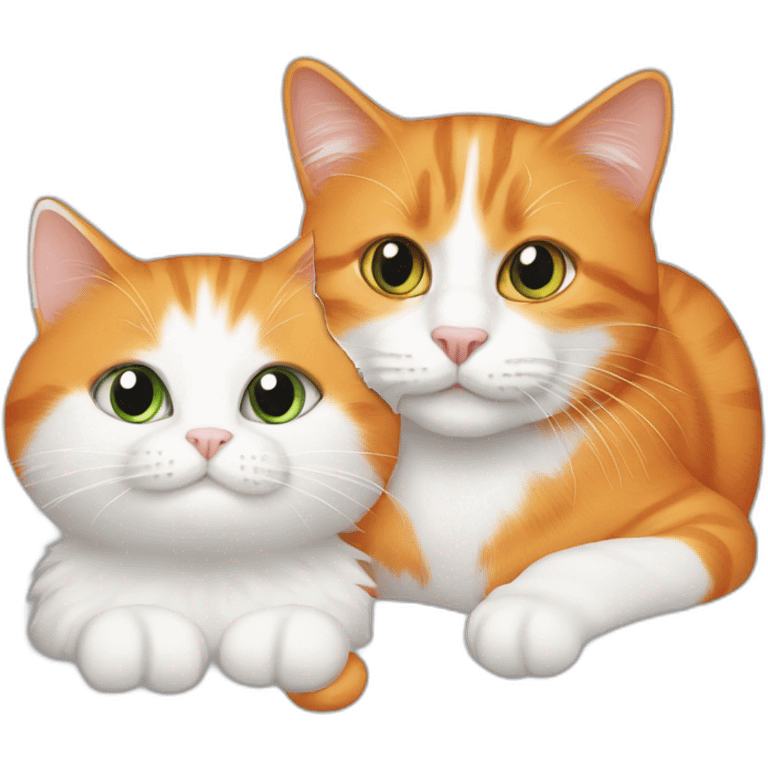 Orange cat and white cat emoji