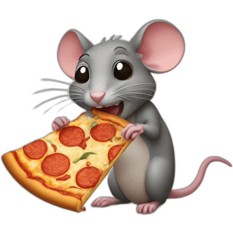 Rat eating pizza emoji