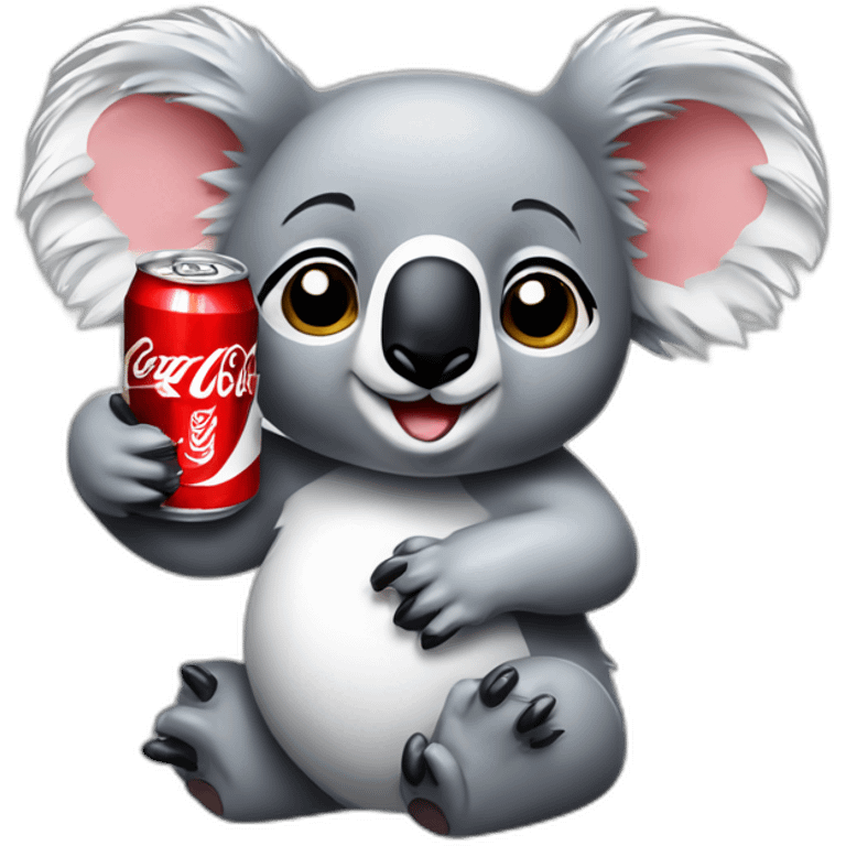 Koala with coca-cola can emoji