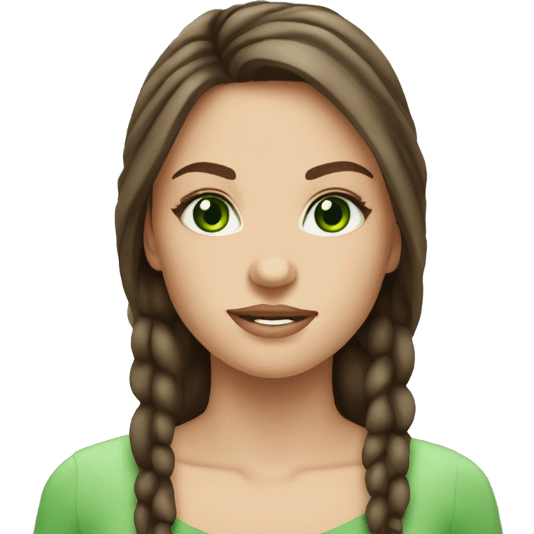 green eyed light brunette girl with long lashes emoji