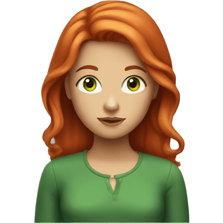 Girl with red hair and green eyes emoji