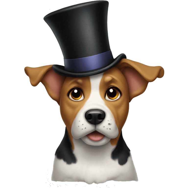 dog with a top hat emoji