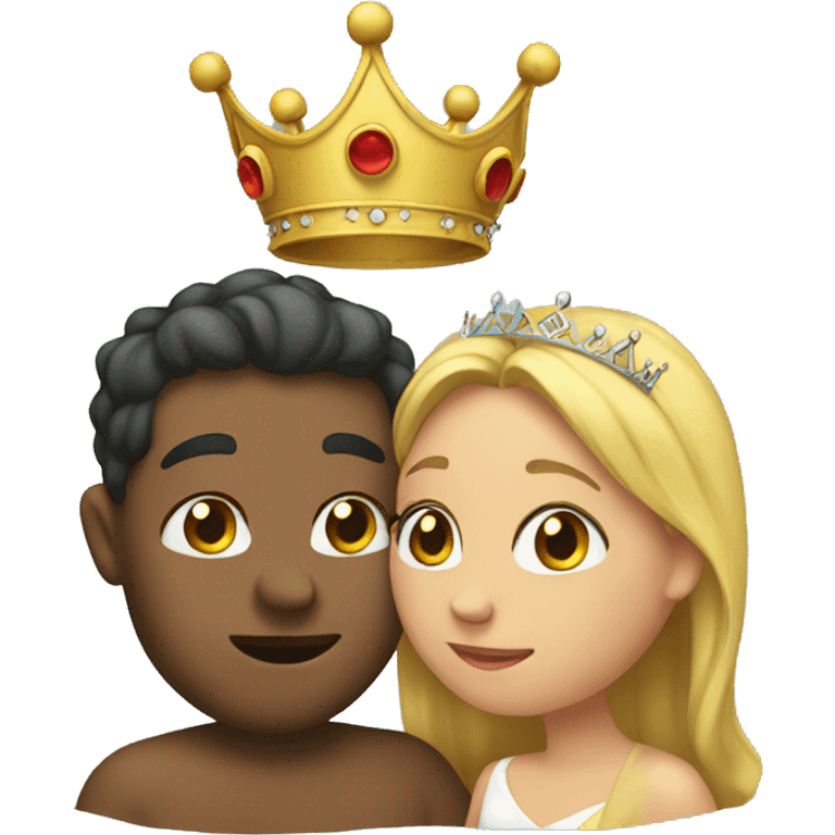 Couple with crowns kissing emoji