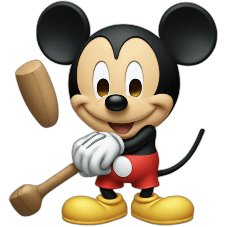 Mickey Mouse holding a club emoji