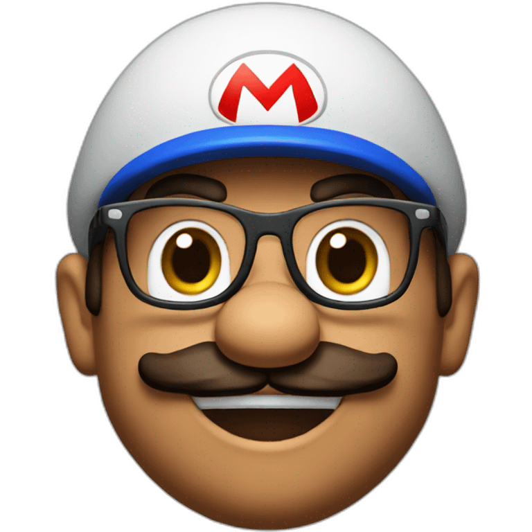 super Mario with glasses emoji