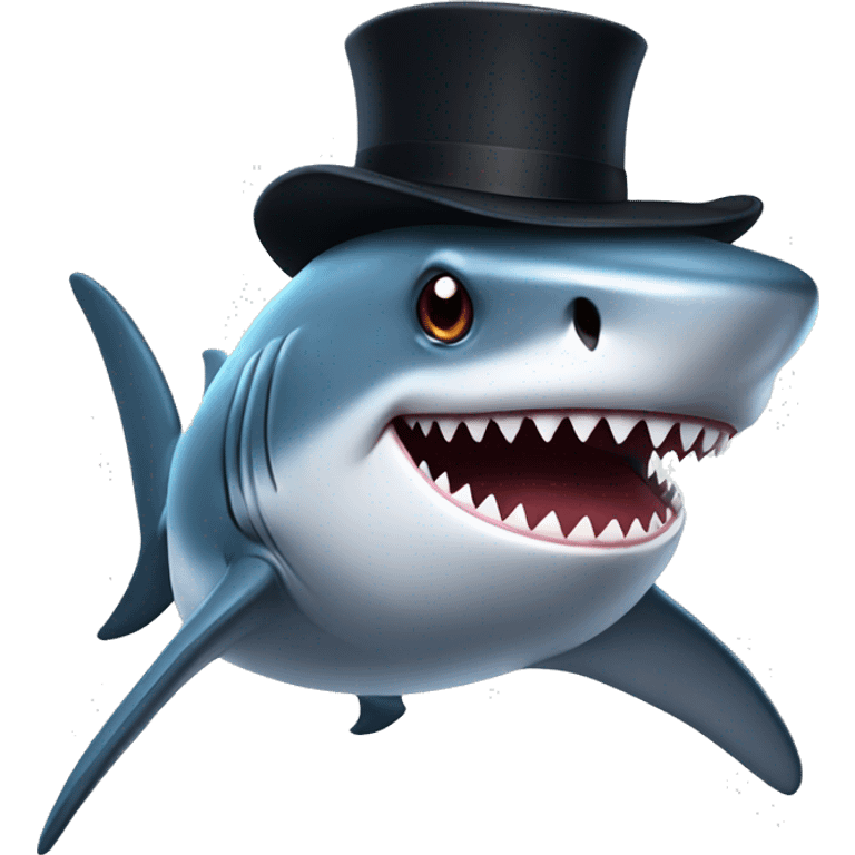 shark with tophat emoji