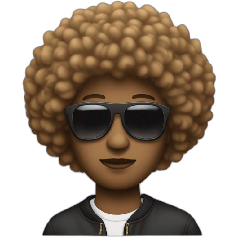 rapper with afro on mcbook emoji