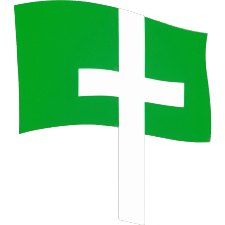 Flag emoji with a Christian cross in it in color green emoji