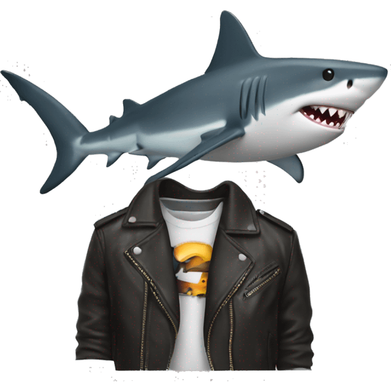 A shark with leather jacket emoji