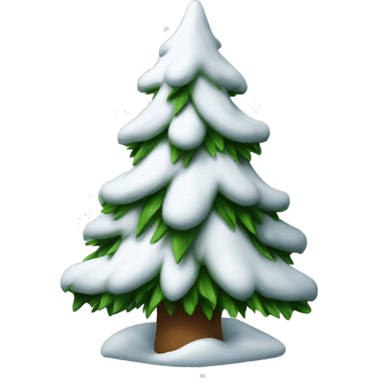 Christmas tree with snow and white decoration  emoji