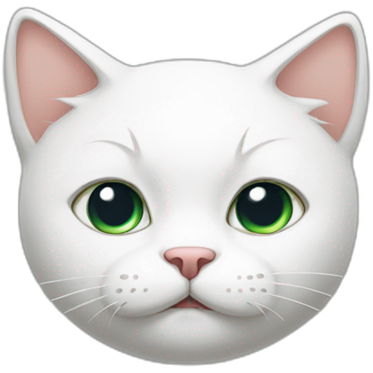 White cat tired emoji