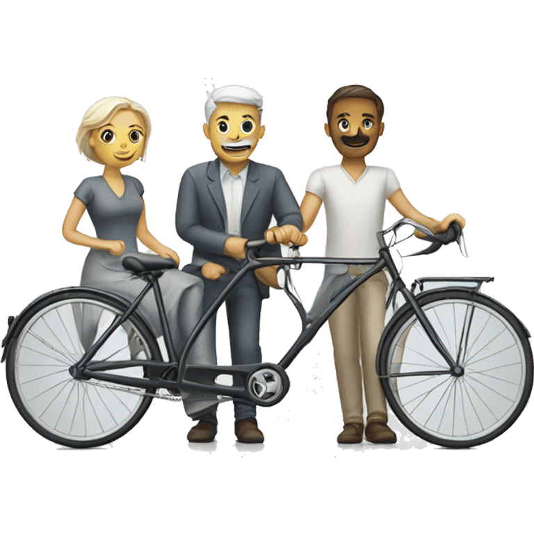 Two Bicycles, man and woman, whites emoji