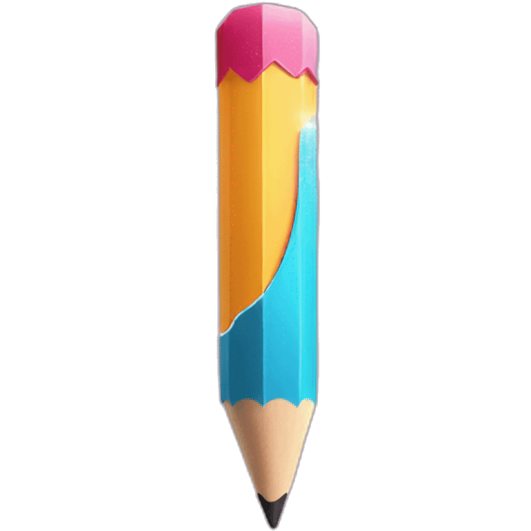 Magic pencil and flying paper with sparkles emoji