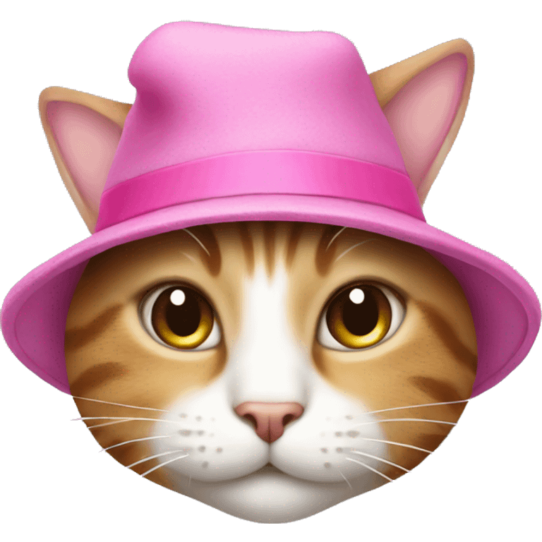 A cat with a pink hat emoji