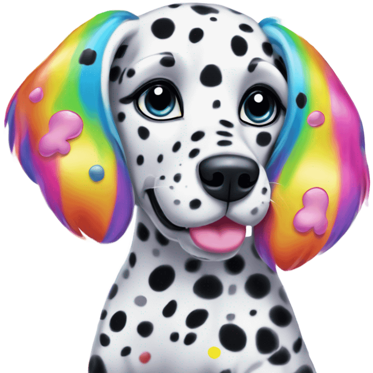 Lisa Frank Dalmatian with rainbow spots ￼ emoji