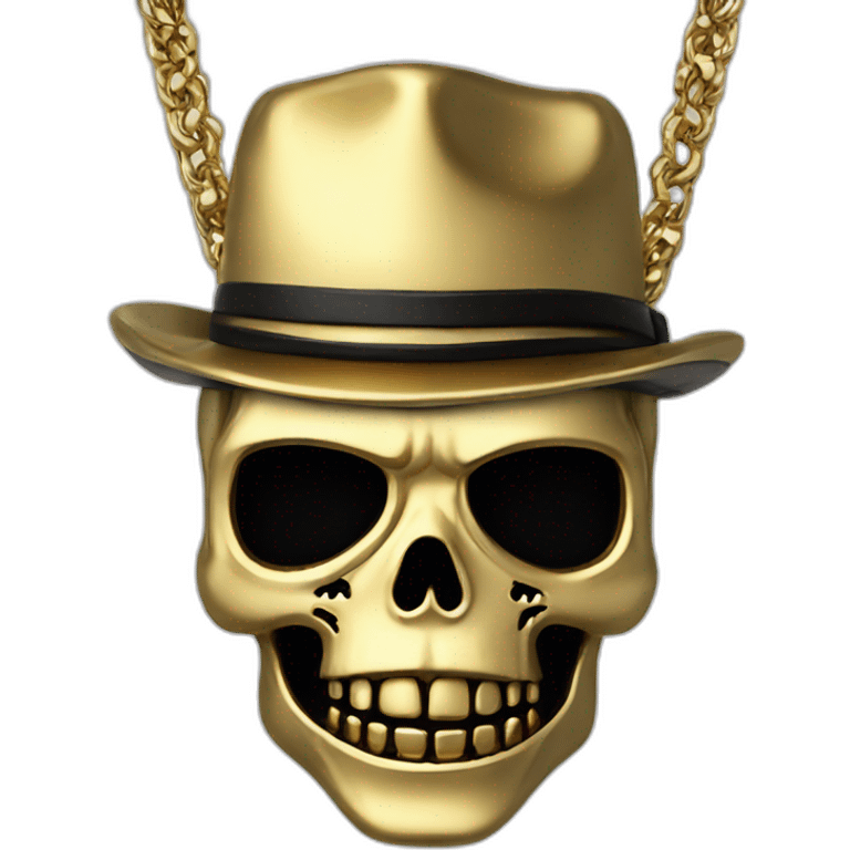 Zombie skeleton gangster  gold necklace  emoji