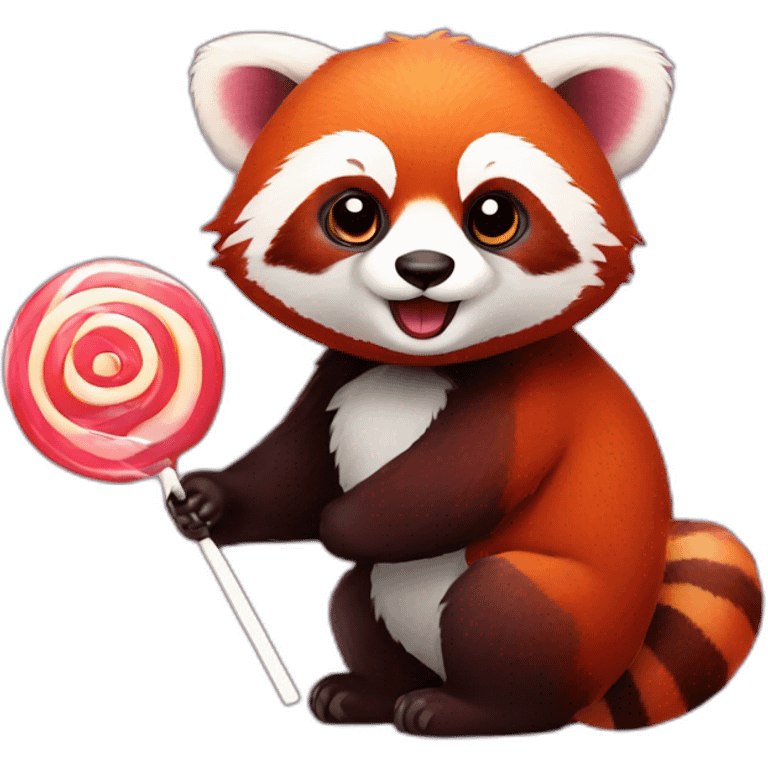 Red panda with a Lollipop  emoji