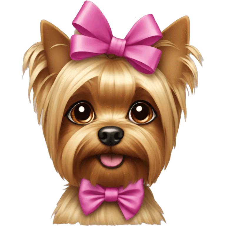 Yorkie dog with a bow emoji