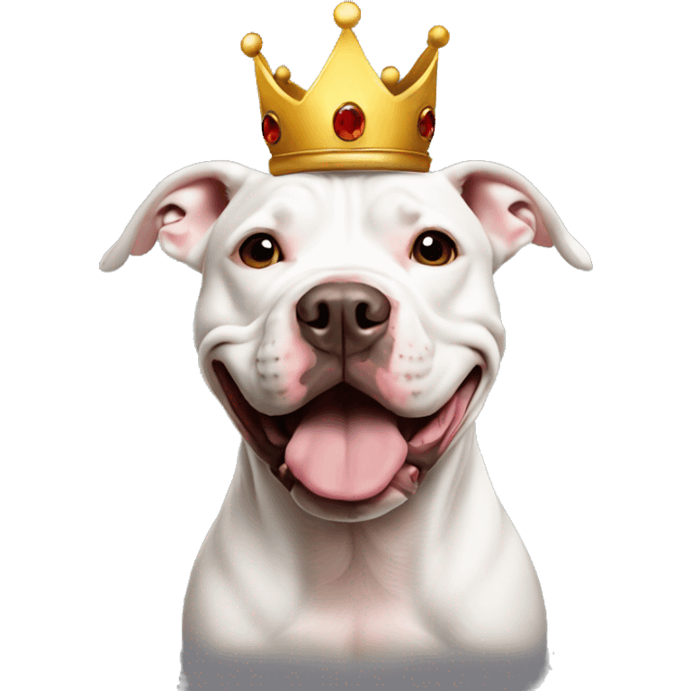 Pit bull with crown with a bit of brown emoji