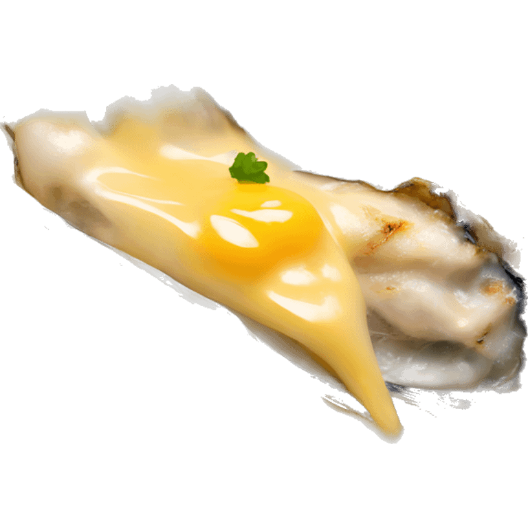 Char grilled oysters with shredded cheese emoji