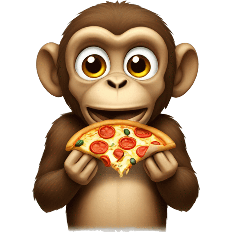 monkey eating pizza emoji