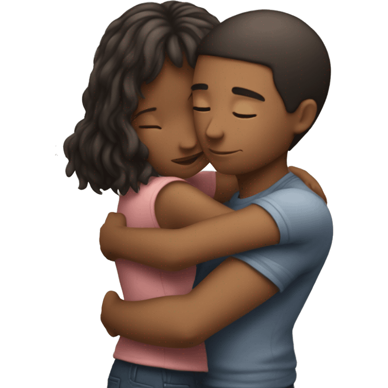 Hugging a short girl who is a boy with full power in love with a girl emoji