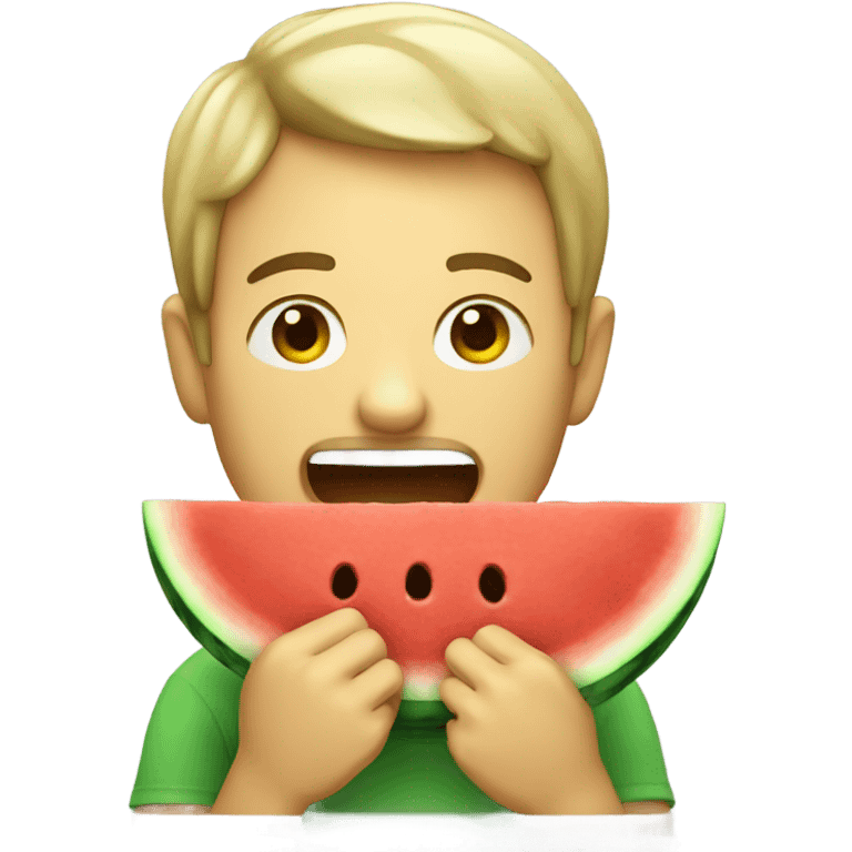 guy eating watermelon emoji