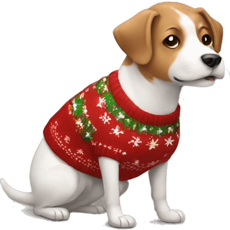 dog in a christmas sweater emoji