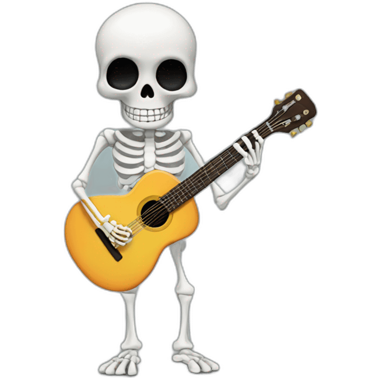 Skeleton with guitar emoji