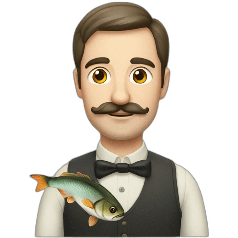 russian moustache husband with fish emoji