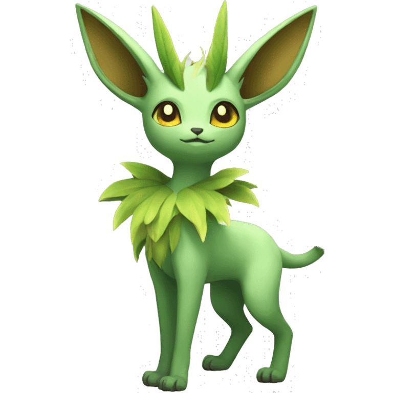 Grass-type Fakémon-Leafeon full body emoji