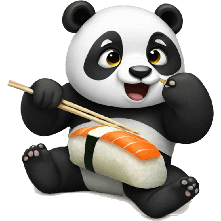 Panda eating sushi emoji