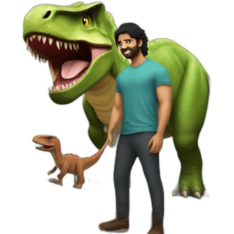 Prabhas with dinosaur emoji