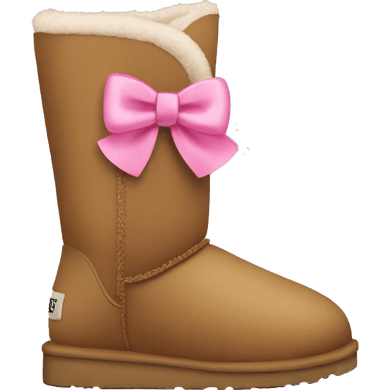 light brown uggs with pink bow emoji