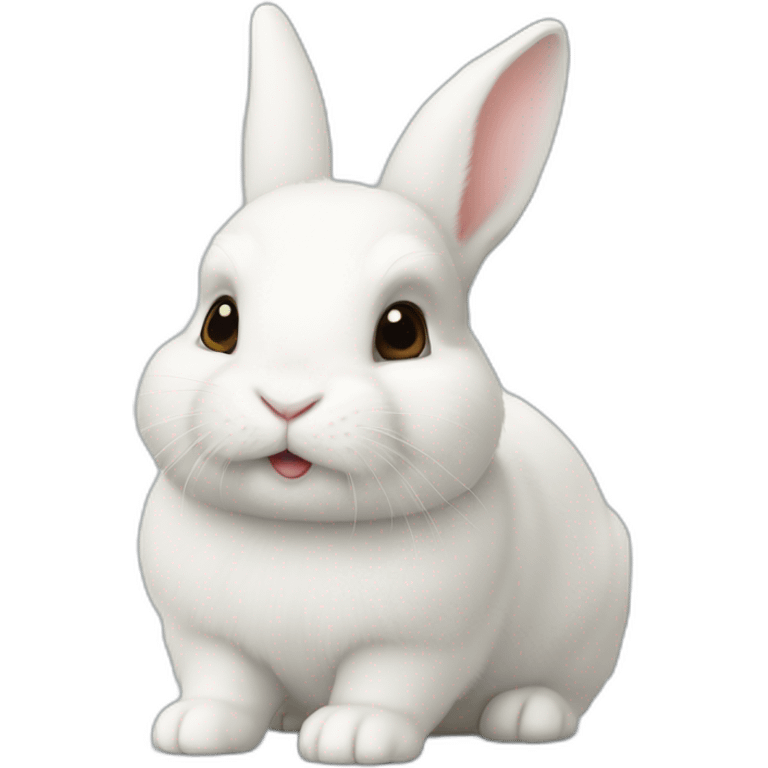 White Netherland dwarf bunny emoji