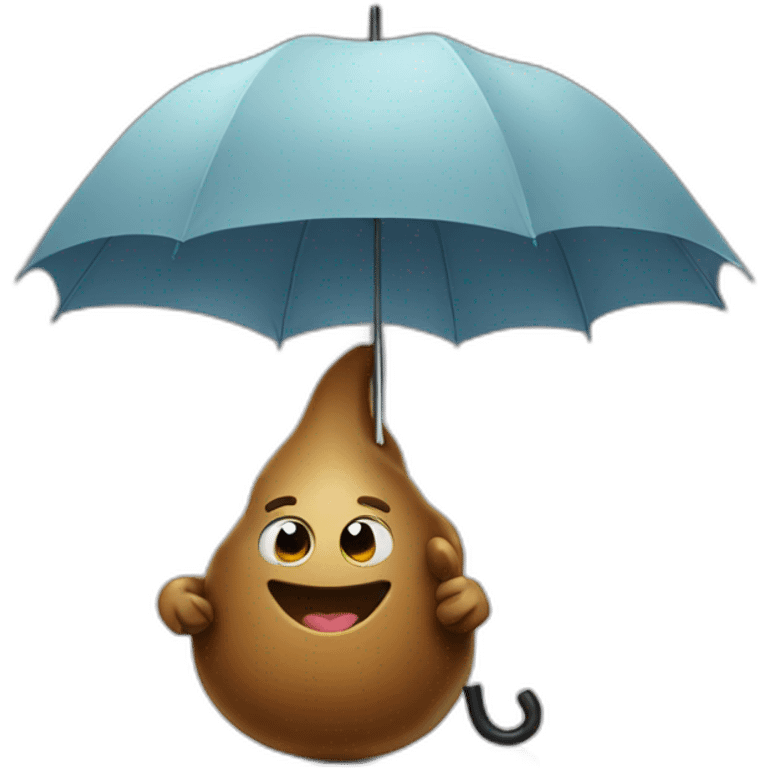 Poop emoji holding an umbrella  emoji