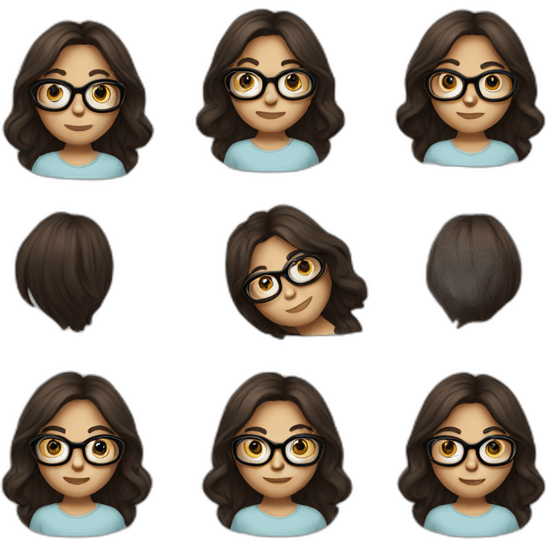 brunette girl with glasses emoji