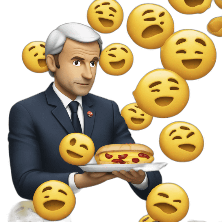 Macron qui mange du pain emoji