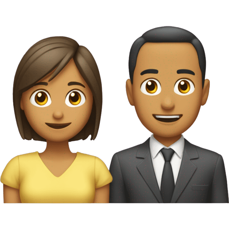 Chica y chico levantando la sega emoji