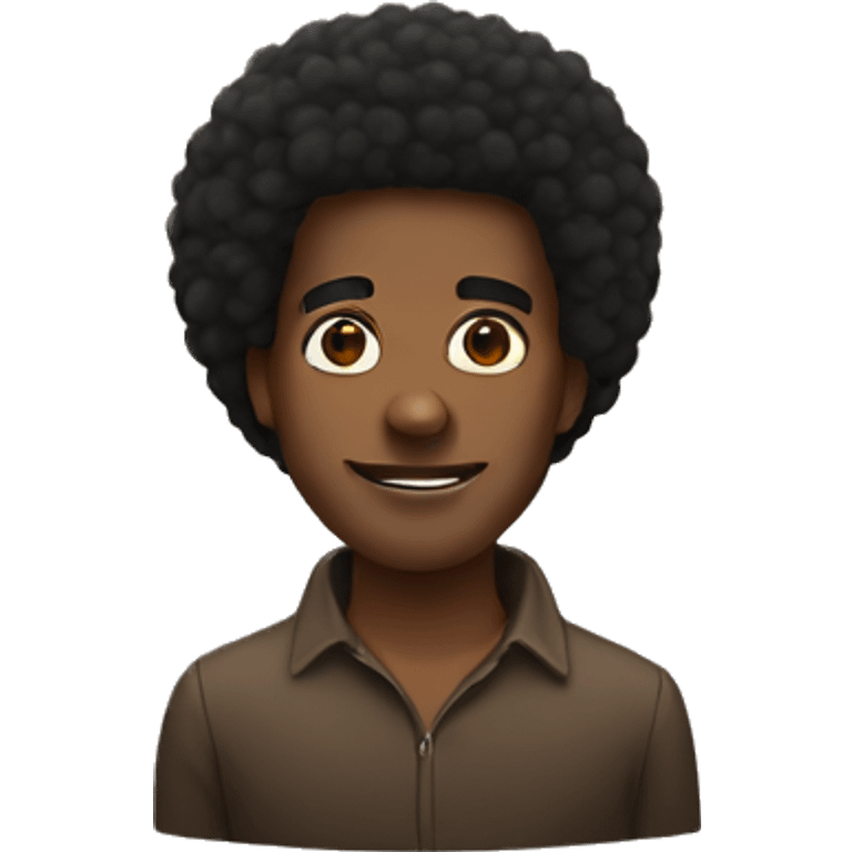 A black man with an afro emoji