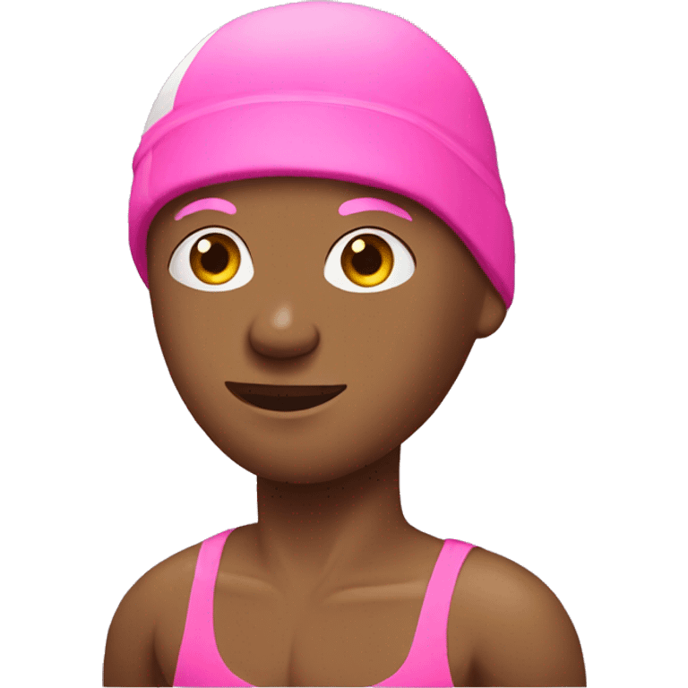 Swimmer with pink cap emoji