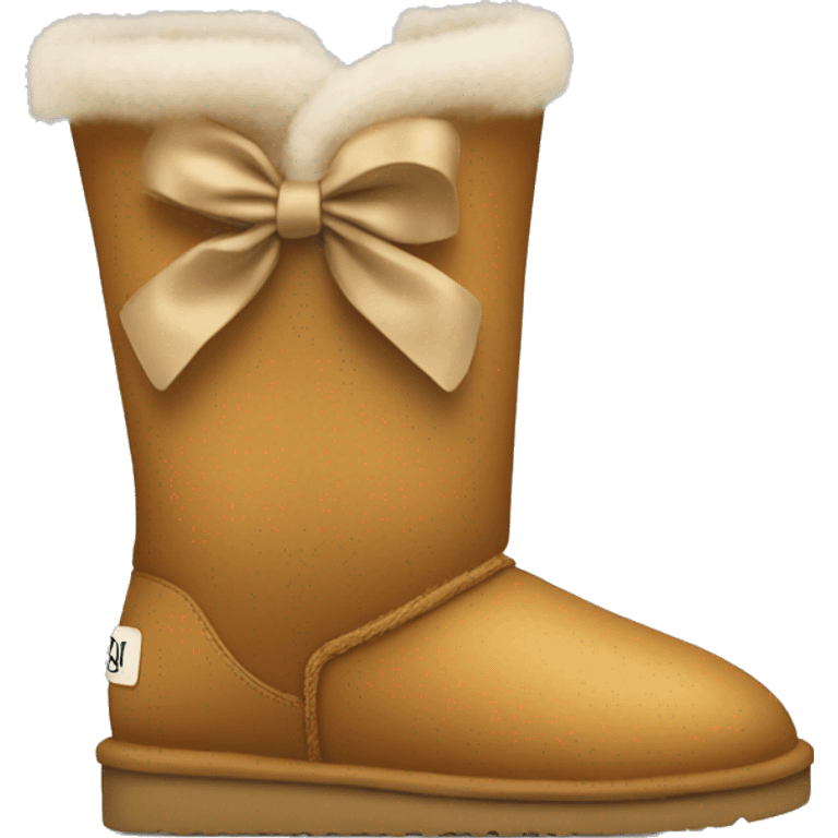 Uggs boots with a little tan bow on the side emoji