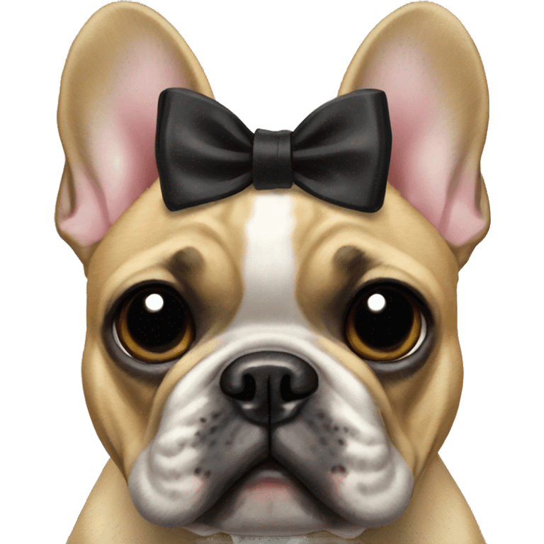 Black french bulldog with bow tie emoji