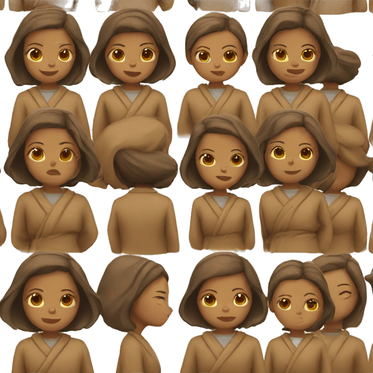 A girl wearing a sleeping brown robe emoji