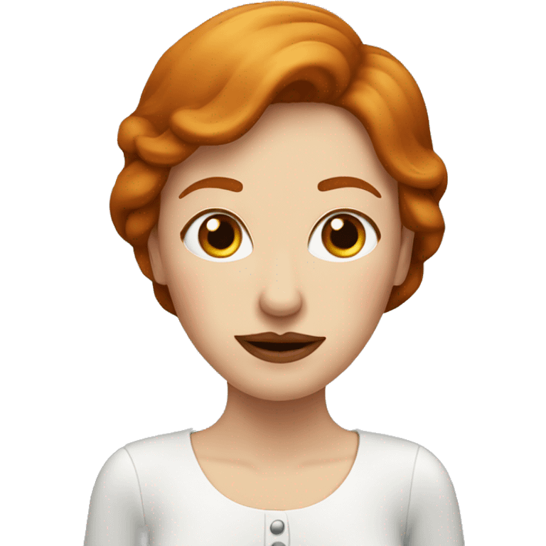 Lady redhead with a moustache emoji