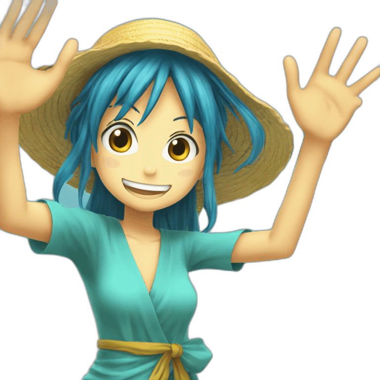 nami high fiving luffy emoji