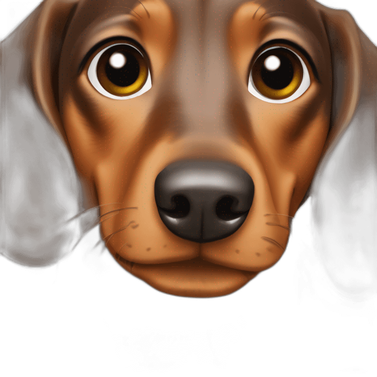 Lady brown Dachshund greeting emoji